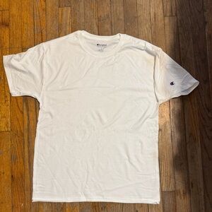 Champion White Short Sleeve Tee Classic Crew Neck